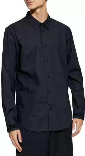 Versace Μακρυμάνικo Τζιν Πουκάμισο Black