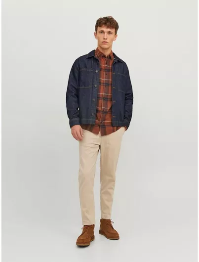 Jack & Jones Ανδρικό Παντελόνι Chino Tapered Μπεζ