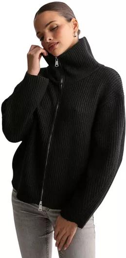 Only Μακριά Γυναικεία Πλεκτή Ζακέτα Black