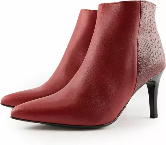 Patricia Miller Δερμάτινα Γυναικεία Chelsea Μποτάκια με Ψηλό Τακούνι Μπορντό