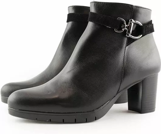 Patricia Miller Δερμάτινα Γυναικεία Μποτάκια με Ψηλό Τακούνι Μαύρο