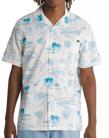 Vans Shirt Κοντομάνικο Βαμβακερό Πουκάμισο σε Κανονική Γραμμή Ασπρο