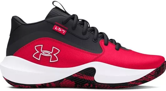Under Armour GS Lockdown 7 Αθλητικά Παιδικά Παπούτσια Μπάσκετ με Κορδόνια Κόκκινο