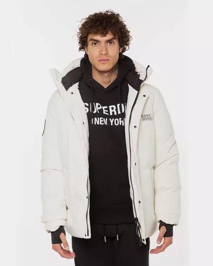 Superdry City Χειμωνιάτικο Μπουφάν Παρκά Bone Grey
