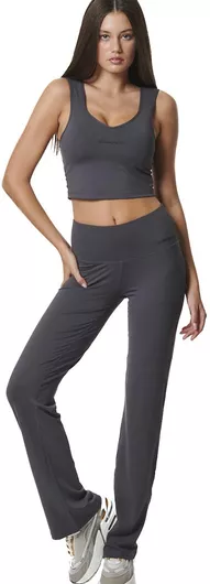 Body Action Γυναικείο Κολάν Ψηλόμεσο Γκρι