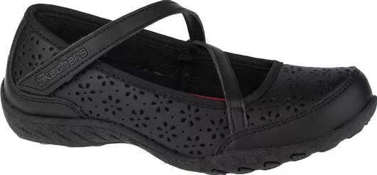 Skechers Παιδικές Μπαλαρίνες με Λάστιχο Δερμάτινες Μαύρο Playground Popp