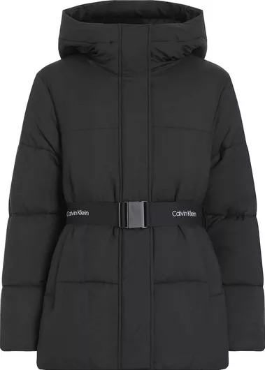 Calvin Klein Κοντό Γυναικείο Puffer Μπουφάν για Χειμώνα Μαύρο
