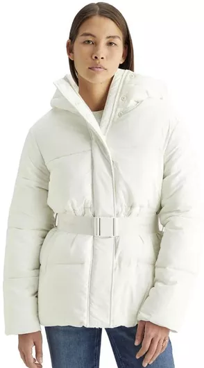 Calvin Klein Μακρύ Γυναικείο Puffer Μπουφάν για Χειμώνα Λευκό