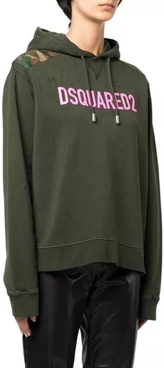 Dsquared2 Γυναικείο Φούτερ με Κουκούλα Πράσινο