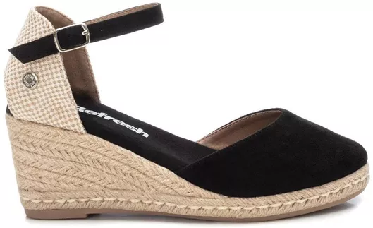 Refresh Καλοκαιρινές Γυναικείες Πλατφόρμες σε Στυλ Εσπαντρίγιας Μαύρο