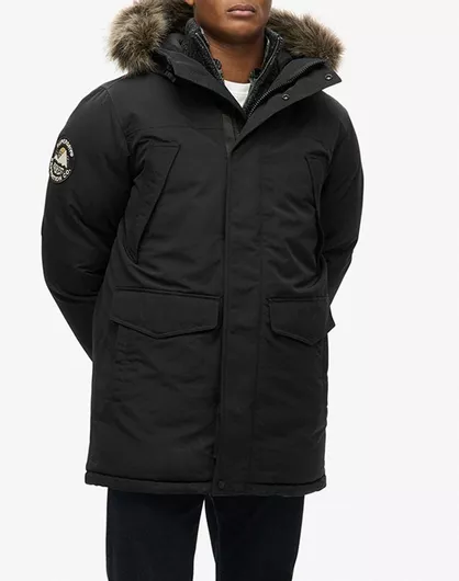 Superdry D3 Ovin Everest Χειμωνιάτικο Μπουφάν Παρκά Jet Black