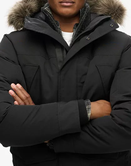 Superdry D3 Ovin Everest Χειμωνιάτικο Μπουφάν Παρκά Jet Black