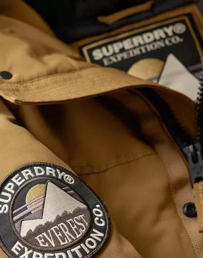 Superdry Καφέ Χειμωνιάτικο Παρκά Μπουφάν