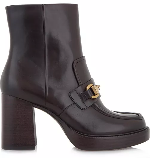 Tamaris Δερμάτινα Γυναικεία Μποτάκια Αστραγάλου με Ψηλό Τακούνι Ταμπά