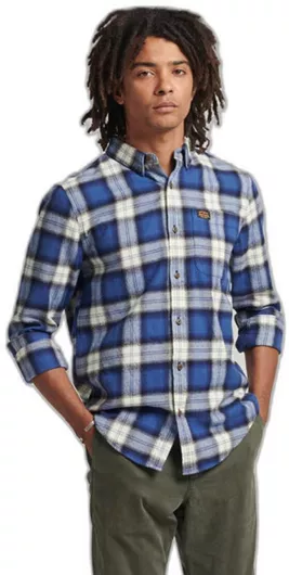 Superdry Vintage Lumberjack Μακρυμάνικo Βαμβακερό Πουκάμισο σε Κανονική Γραμμή Καρό Μπλε