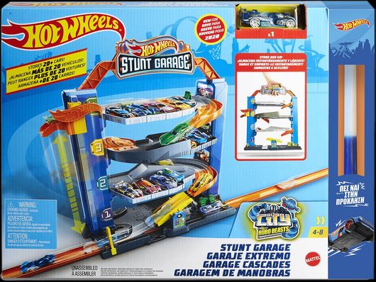 Παιχνιδολαμπάδα Mattel Hot Wheels City Stunt Γκαράζ Play Set για 4+ Ετών