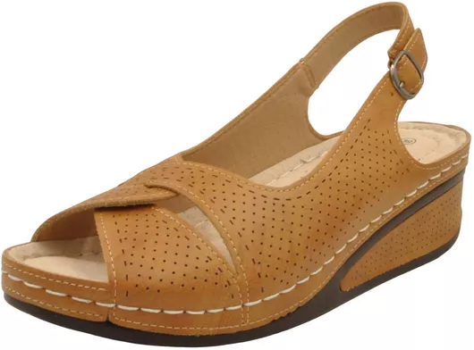 Κλασικά Ανατομικά Peep Toe Πέδιλα Blondie Σε Χρώμα Camel ( Καλοκαίρι 2024 )