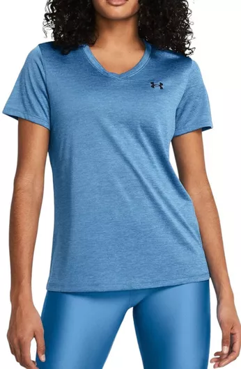 Under Armour Γυναικεία Αθλητική Μπλούζα Κοντομάνικη Fast Drying με V Λαιμόκοψη Γαλάζιο