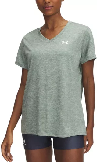 Under Armour Twist Γυναικεία Αθλητική Μπλούζα Κοντομάνικη Fast Drying με V Λαιμόκοψη Πράσινο