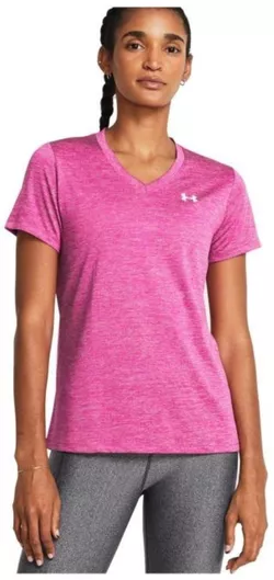 Under Armour Γυναικεία Αθλητική Μπλούζα Κοντομάνικη Fast Drying με V Λαιμόκοψη Ροζ