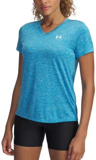 Under Armour Twist Γυναικεία Αθλητική Μπλούζα Κοντομάνικη Fast Drying με V Λαιμόκοψη Μπλε