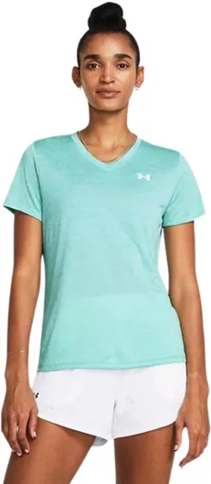 Under Armour Γυναικεία Αθλητική Μπλούζα Κοντομάνικη με V Λαιμόκοψη Radial Turquoise
