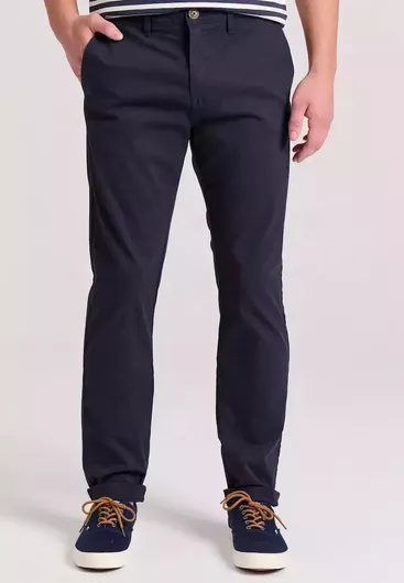 Funky Buddha Παντελόνι Chino σε Κανονική Εφαρμογή Navy Blue
