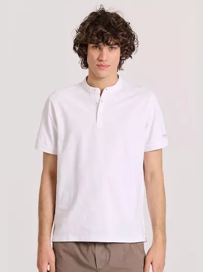 Ανδρική Μπλούζα Funky Buddha Βαμβακερή Κοντομάνικη Λευκό