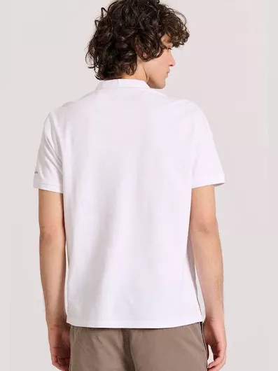 Ανδρική Μπλούζα Funky Buddha Βαμβακερή Κοντομάνικη Λευκό