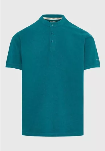 Ανδρική Μπλούζα Funky Buddha Βαμβακερή Κοντομάνικη με Κουμπιά Πράσινο