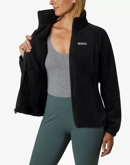 Columbia Fleece Γυναικεία Ζακέτα με Φερμουάρ Μαύρο