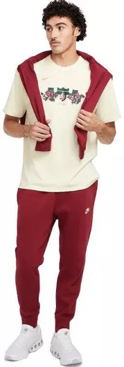 Nike Club Παντελόνι Φόρμας Κόκκινο με Λάστιχο