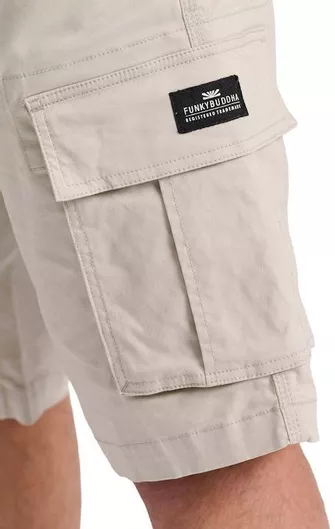 Funky Buddha Ανδρική Βερμούδα Cargo Silver Grey