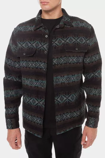 Billabong Overshirt Μακρυμάνικo Φανελένιο Πουκάμισο Μαύρο