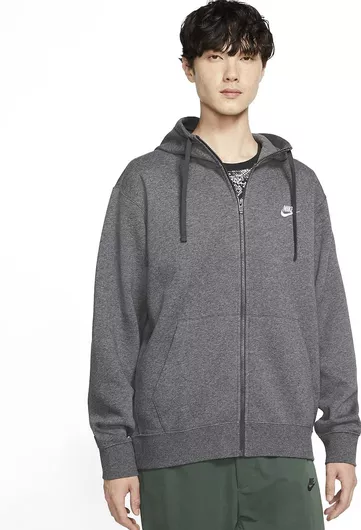 Nike Sportswear Club Φούτερ Fleece με Κουκούλα Γκρι