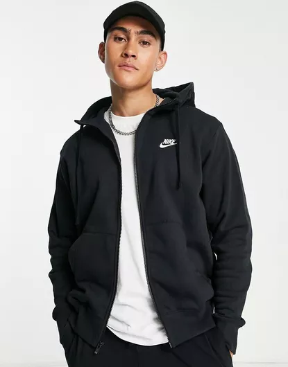 Nike Sportswear Club Φούτερ Fleece με Κουκούλα Μαύρο
