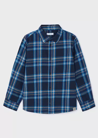 Mayoral Παιδικό Καρό Πουκάμισο Μακρυμάνικο Mπλε