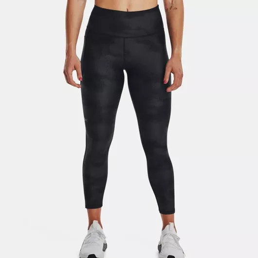 Under Armour HeatGear Training Γυναικείο Μακρύ Κολάν Ψηλόμεσο Black / Jet Gray / Orange Blast