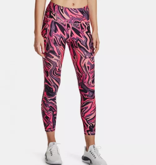 Under Armour Heat Gear Training Γυναικείο Μακρύ Κολάν Ψηλόμεσο Posh Pink / Tux Purple