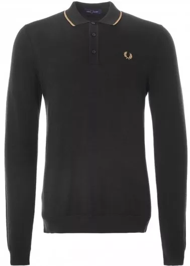 Ανδρικό Πουλόβερ Polo Fred Perry Μακρυμάνικο Μαύρο