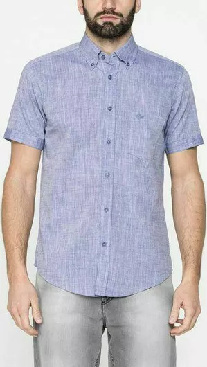 Carrera Jeans Κοντομάνικο Βαμβακερό Πουκάμισο σε Κανονική Γραμμή Μπλε
