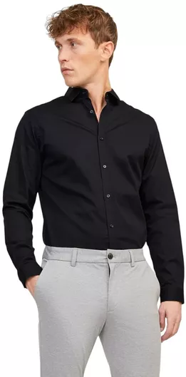 Jack & Jones Μακρυμάνικo Πουκάμισο Μαύρο