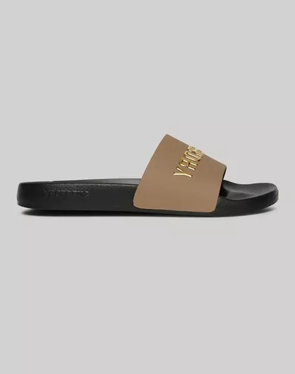 Superdry Logo Vegan Pool Slides Καφέ