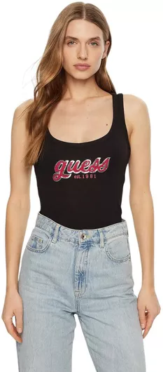 Guess Γυναικεία Μπλούζα Αμάνικη Μαύρο