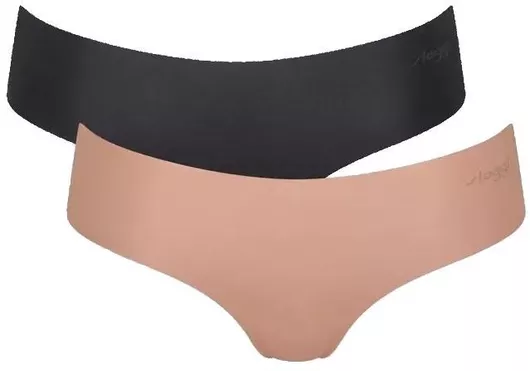 Sloggi Microfibre 2.0 Hipster Γυναικεία Slip 2Pack χωρίς Ραφές Black/Beige