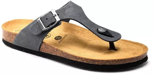 Plakton Bolero Δερμάτινα Γυναικεία Σανδάλια Nobuck Grigio