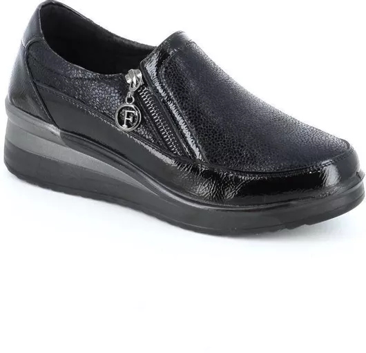 B-Soft Δερμάτινα Γυναικεία Slip-On Μαύρο