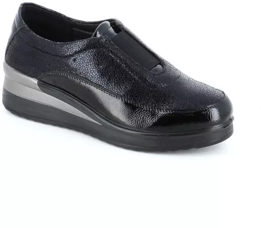 B-Soft Δερμάτινα Ανατομικά Γυναικεία Slip-On Μαύρο