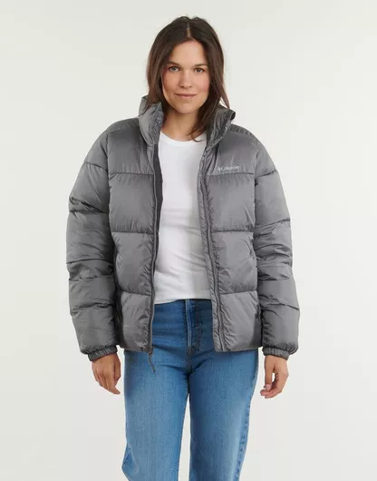 Columbia Puffect Ii Κοντό Γυναικείο Μπουφάν για Χειμώνα Γκρι