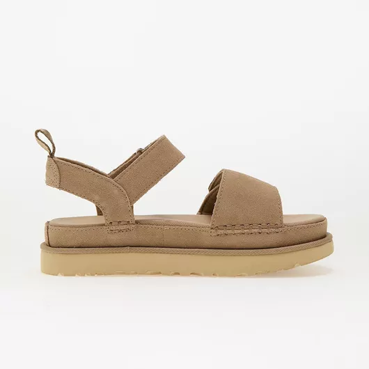 Ugg Australia Δερμάτινα Γυναικεία Σανδάλια με Λουράκι Flatforms Μπεζ